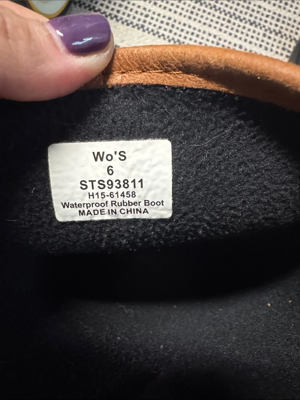 Sperry Women's Black Rain Boots with Brown Trim and Buckles